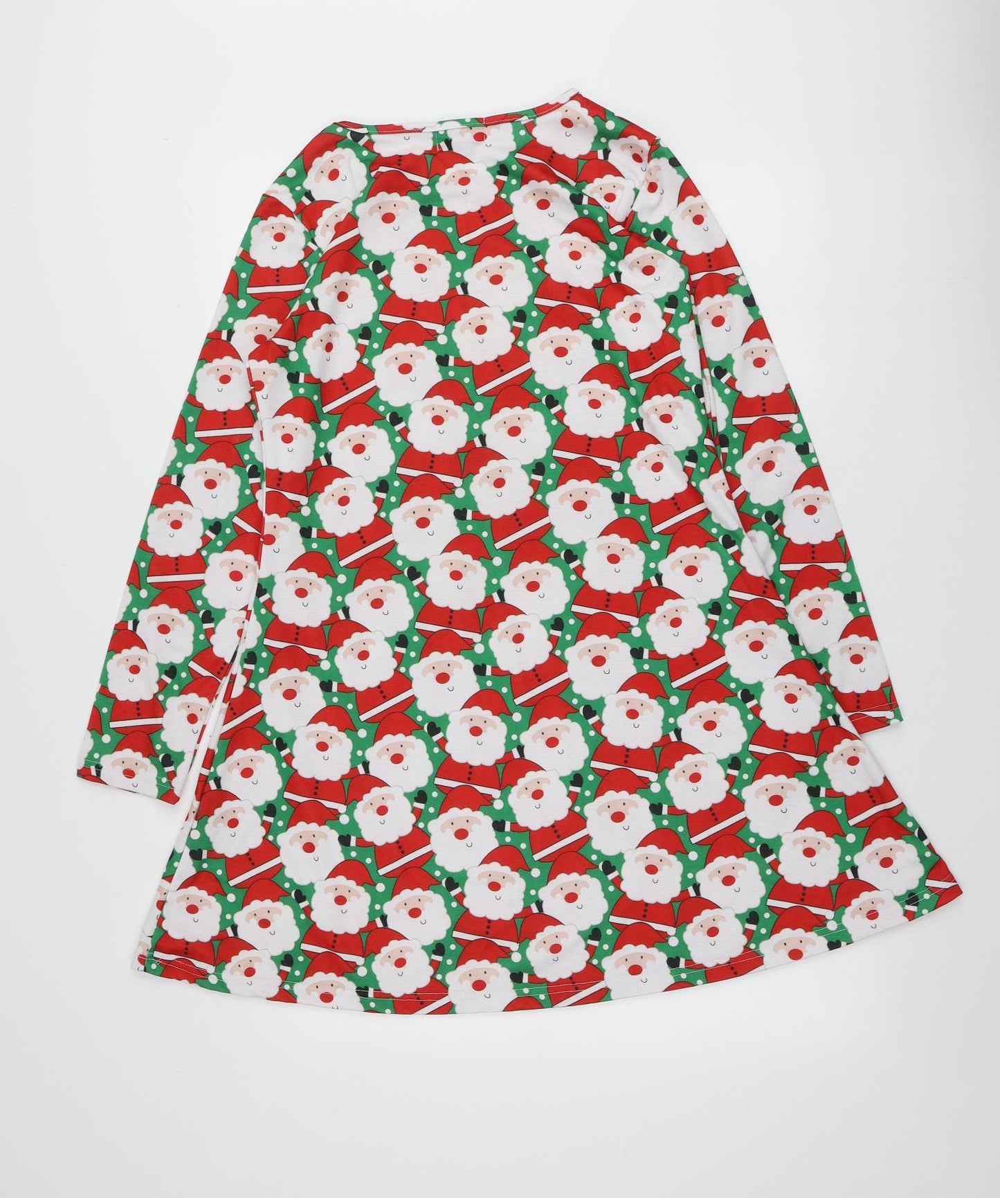 Alt Womens Multicoloured Geometric Polyester Trapeze & Swing  Size M  Round Neck  - Santa Dress
