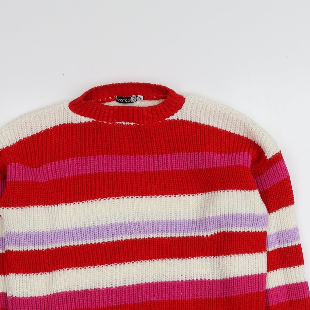 Womens UK Size M Boohoo Multicoloured Pullover Jumper