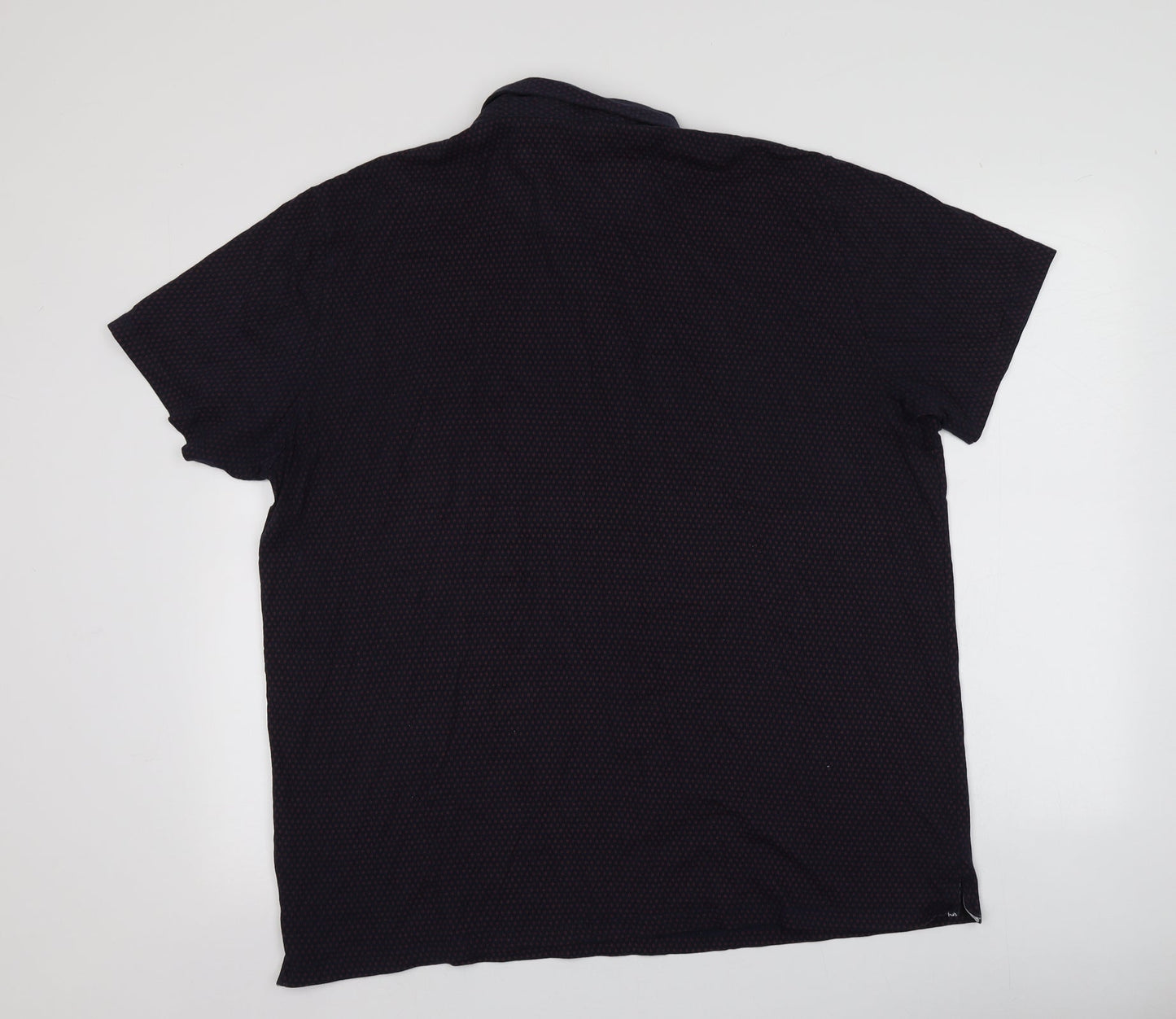 Easy Mens Blue Geometric 100% Cotton  Polo Size Big 2X Collared