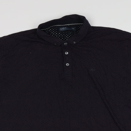 Easy Mens Blue Geometric 100% Cotton  Polo Size Big 2X Collared