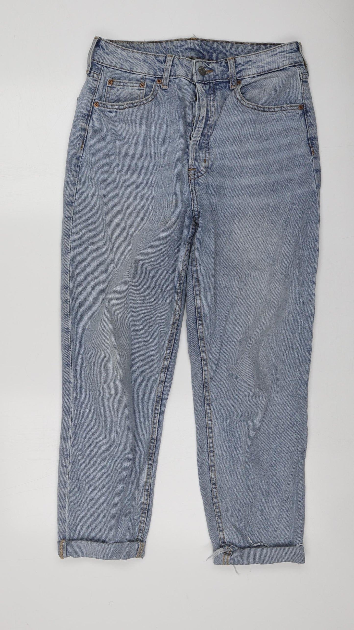 Womens UK Size 42 H&M Regular Fit Boyfriend Blue Jeans