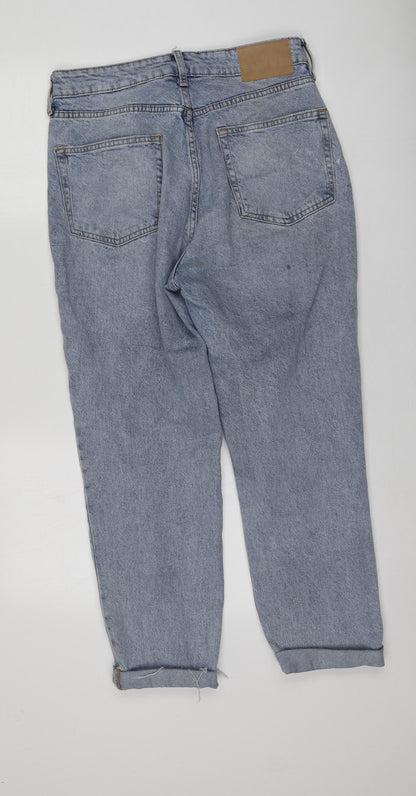 Womens UK Size 42 H&M Regular Fit Boyfriend Blue Jeans