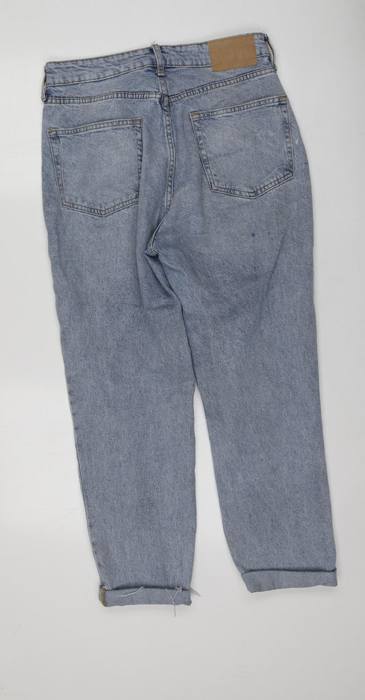 Womens UK Size 42 H&M Regular Fit Boyfriend Blue Jeans
