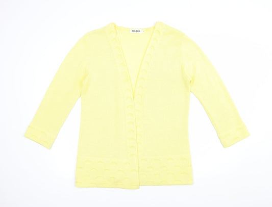 Gerard Womens Yellow V-Neck  Acrylic Cardigan Jumper Size M