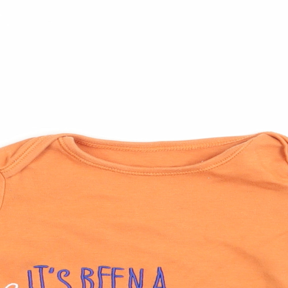 Nutmeg Baby Orange  Cotton Pullover T-Shirt Size 12 Months Crew Neck Pullover - Sausage Dog