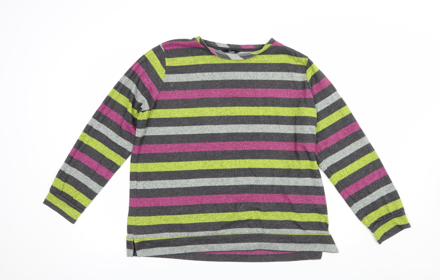 Pretty Secrets Womens Multicoloured Striped Polyester Pullover Sweatshirt Size 16  Pullover