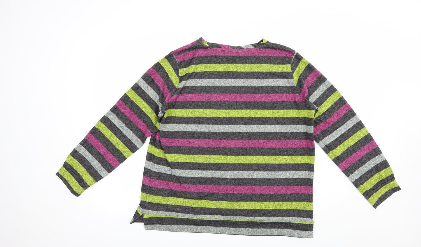 Pretty Secrets Womens Multicoloured Striped Polyester Pullover Sweatshirt Size 16  Pullover