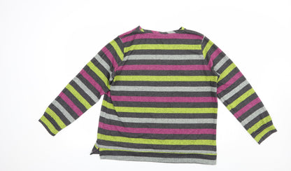 Pretty Secrets Womens Multicoloured Striped Polyester Pullover Sweatshirt Size 16  Pullover