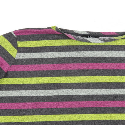 Pretty Secrets Womens Multicoloured Striped Polyester Pullover Sweatshirt Size 16  Pullover