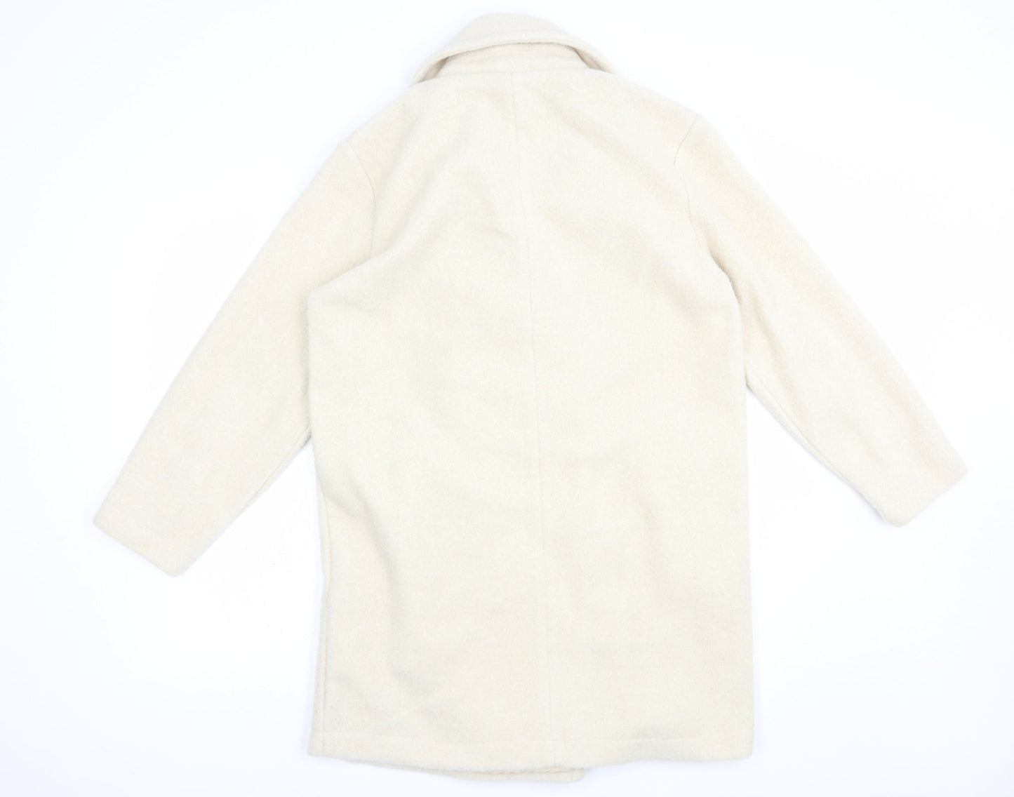 TU Womens Beige   Pea Coat Coat Size S  Button