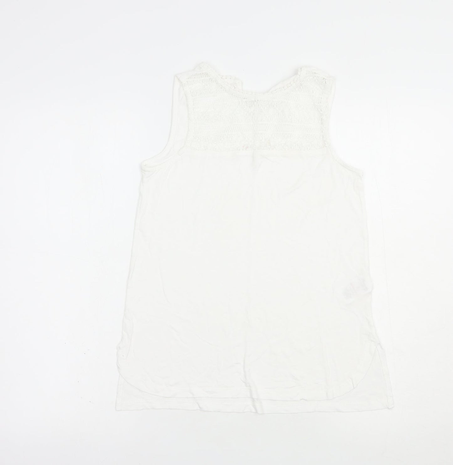 Womens UK Size 8 Peacocks White Basic Tank