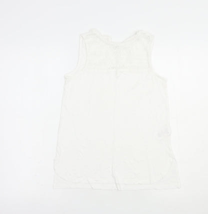 Womens UK Size 8 Peacocks White Basic Tank