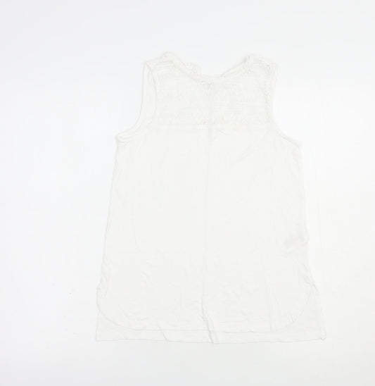 Womens UK Size 8 Peacocks White Basic Tank