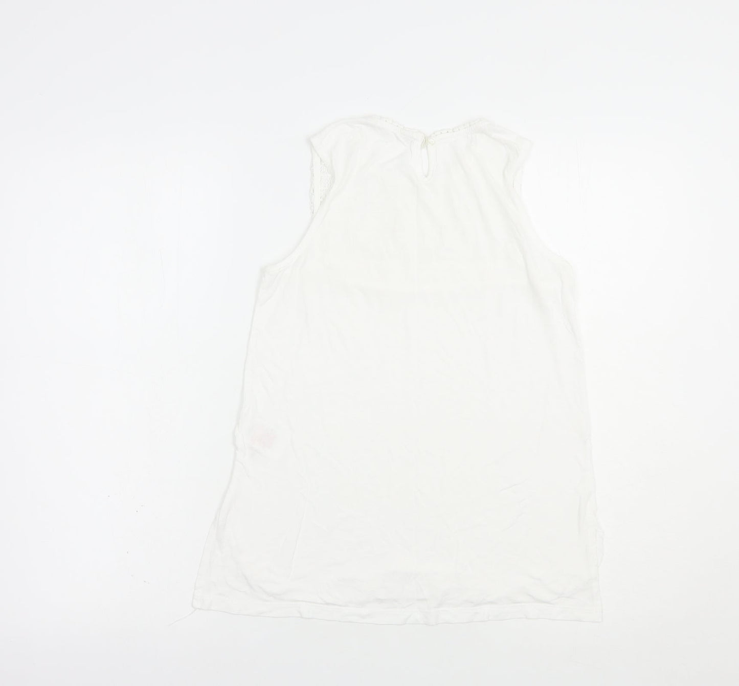 Womens UK Size 8 Peacocks White Basic Tank