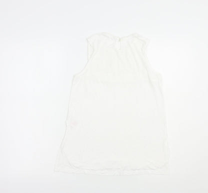 Womens UK Size 8 Peacocks White Basic Tank