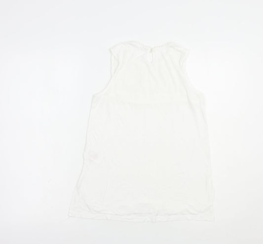 Womens UK Size 8 Peacocks White Basic Tank