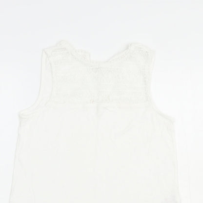 Womens UK Size 8 Peacocks White Basic Tank
