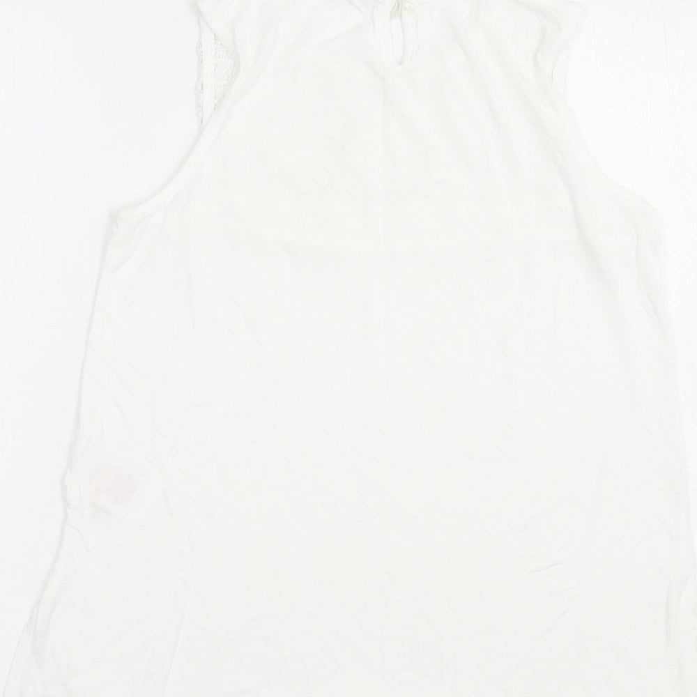 Womens UK Size 8 Peacocks White Basic Tank