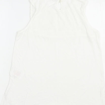 Womens UK Size 8 Peacocks White Basic Tank