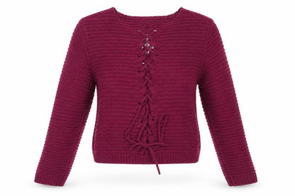 Pretty Guide Womens Purple V-Neck  Acrylic Pullover Jumper Size M