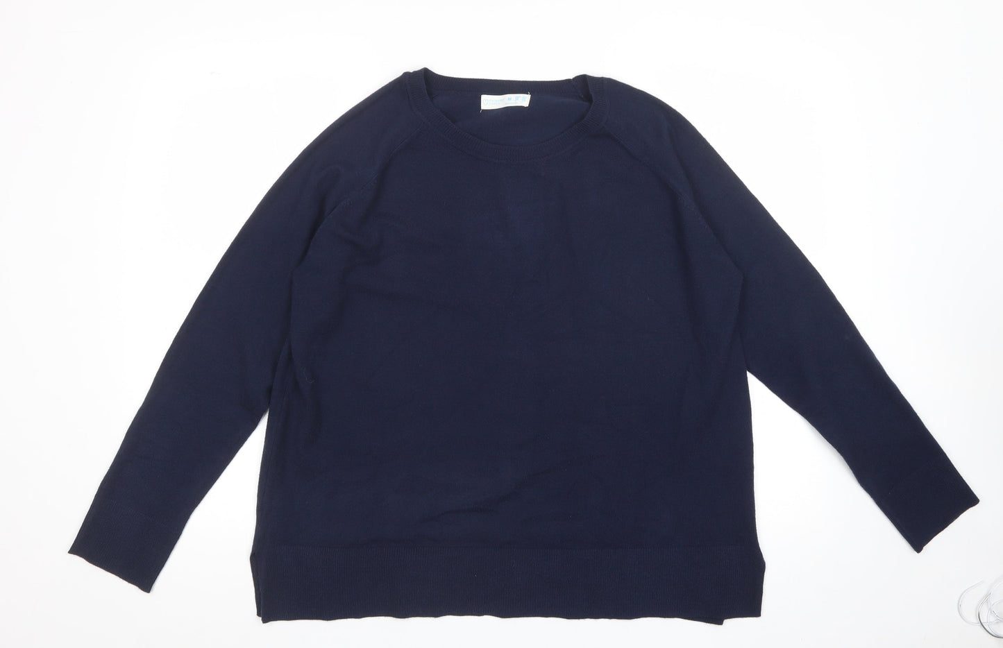 Primark Mens Blue Houndstooth Polyester  Button-Up Size M Crew Neck