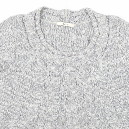 Oasis Womens Grey  Acrylic Pullover Sweatshirt Size L