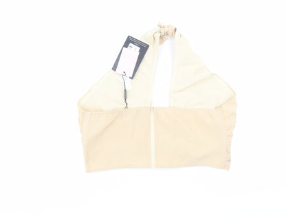 PRETTYLITTLETHING Womens Beige  Polyester Jersey Tank Size 12 Halter