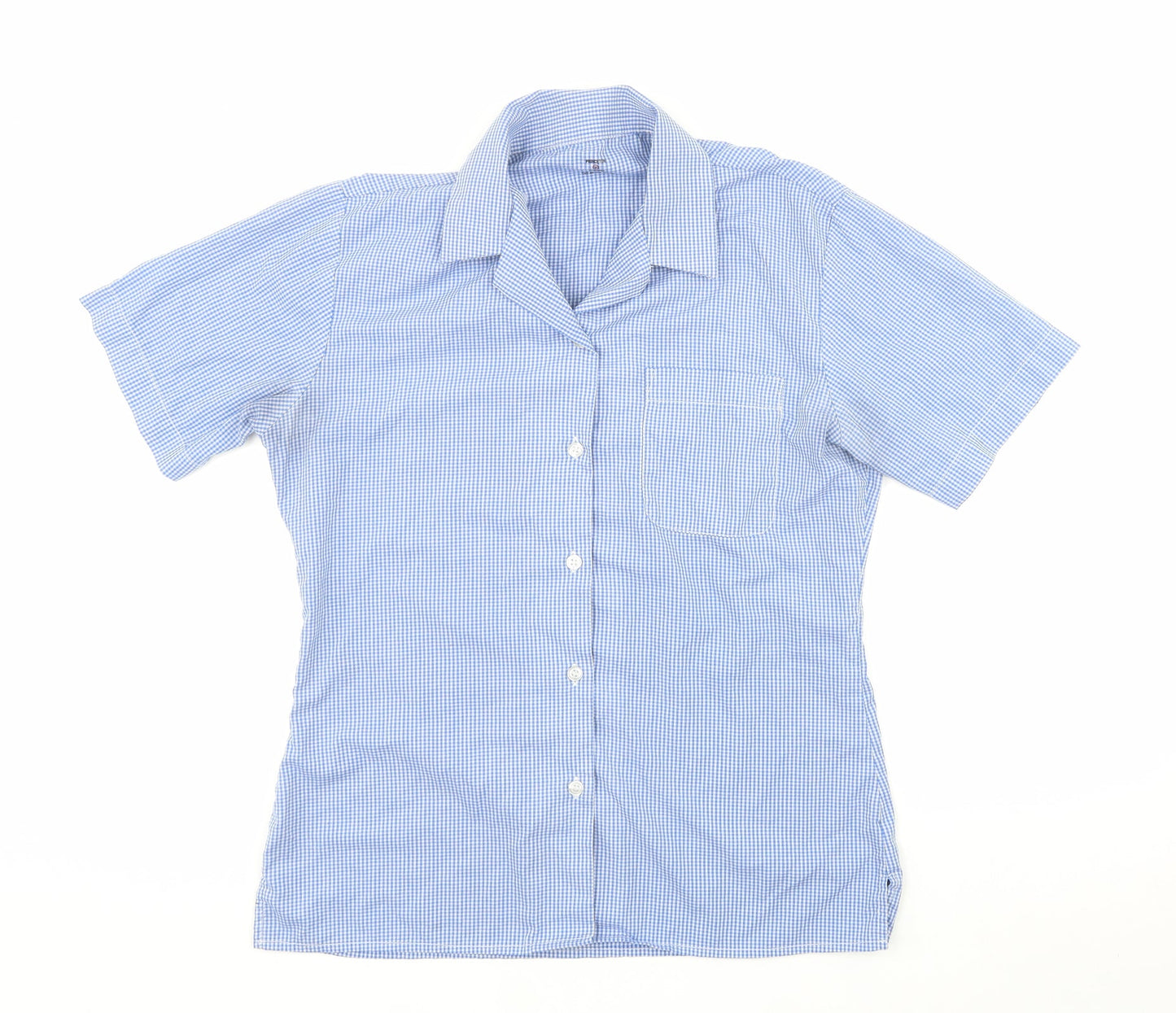 princeton  Mens Black Plaid Polyester  Button-Up Size 36 Collared