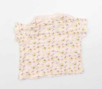 Rockababy Girls Pink  Cotton Basic T-Shirt Size 3-6 Months Crew Neck Pullover - Bear Mess