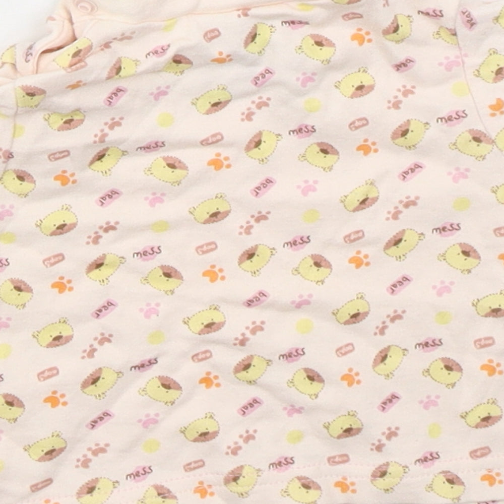 Rockababy Girls Pink  Cotton Basic T-Shirt Size 3-6 Months Crew Neck Pullover - Bear Mess