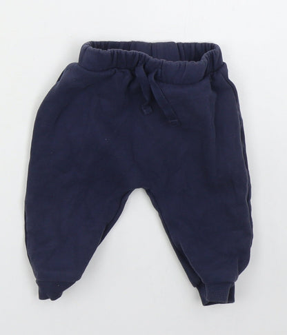 George Boys Blue  Cotton Sweatpants Trousers Size 3-6 Months  Drawstring