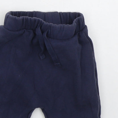 George Boys Blue  Cotton Sweatpants Trousers Size 3-6 Months  Drawstring