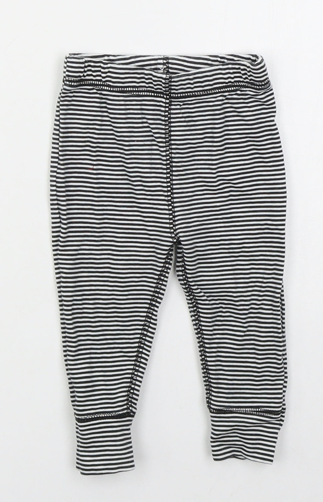 Gerber Girls Black Striped Cotton Capri Leggings Size 6-9 Months