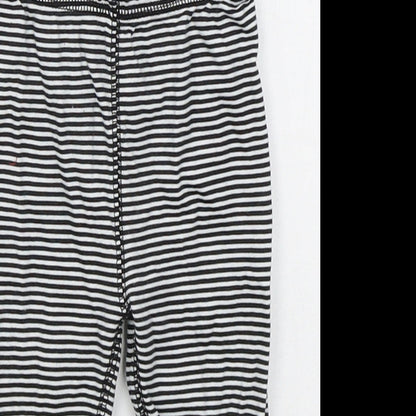 Gerber Girls Black Striped Cotton Capri Leggings Size 6-9 Months