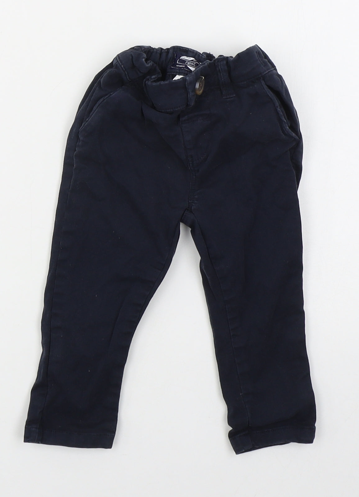 NEXT Boys Blue  Cotton Capri Trousers Size 6-9 Months  Button