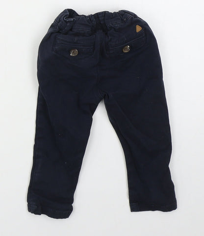 NEXT Boys Blue  Cotton Capri Trousers Size 6-9 Months  Button