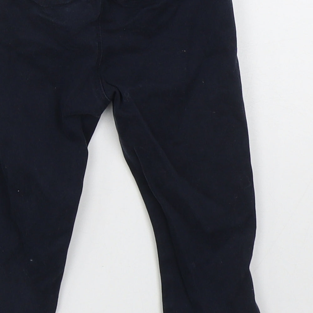 NEXT Boys Blue  Cotton Capri Trousers Size 6-9 Months  Button