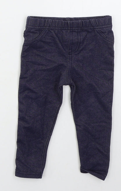 Dunnes Girls Blue  Cotton Capri Jeans Size 9-12 Months   - Jeggings