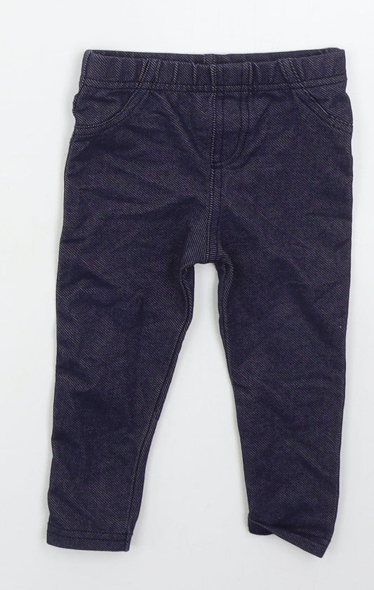 Dunnes Girls Blue  Cotton Capri Jeans Size 9-12 Months   - Jeggings