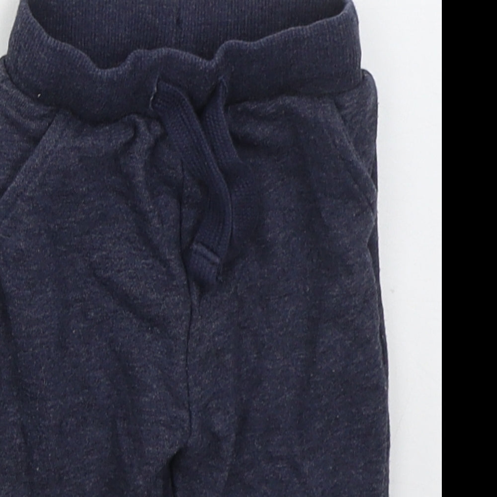 Fred & Flo Boys Blue  Cotton Sweatpants Trousers Size 3-6 Months  Drawstring