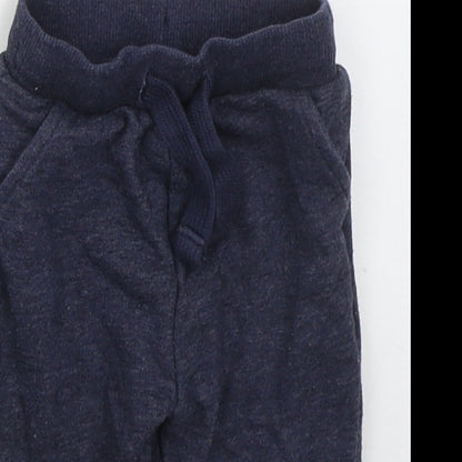 Fred & Flo Boys Blue  Cotton Sweatpants Trousers Size 3-6 Months  Drawstring