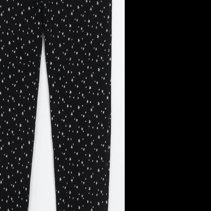 Dunnes Girls Black  Cotton Sweatpants Trousers Size 11 Years  Regular  - Stars