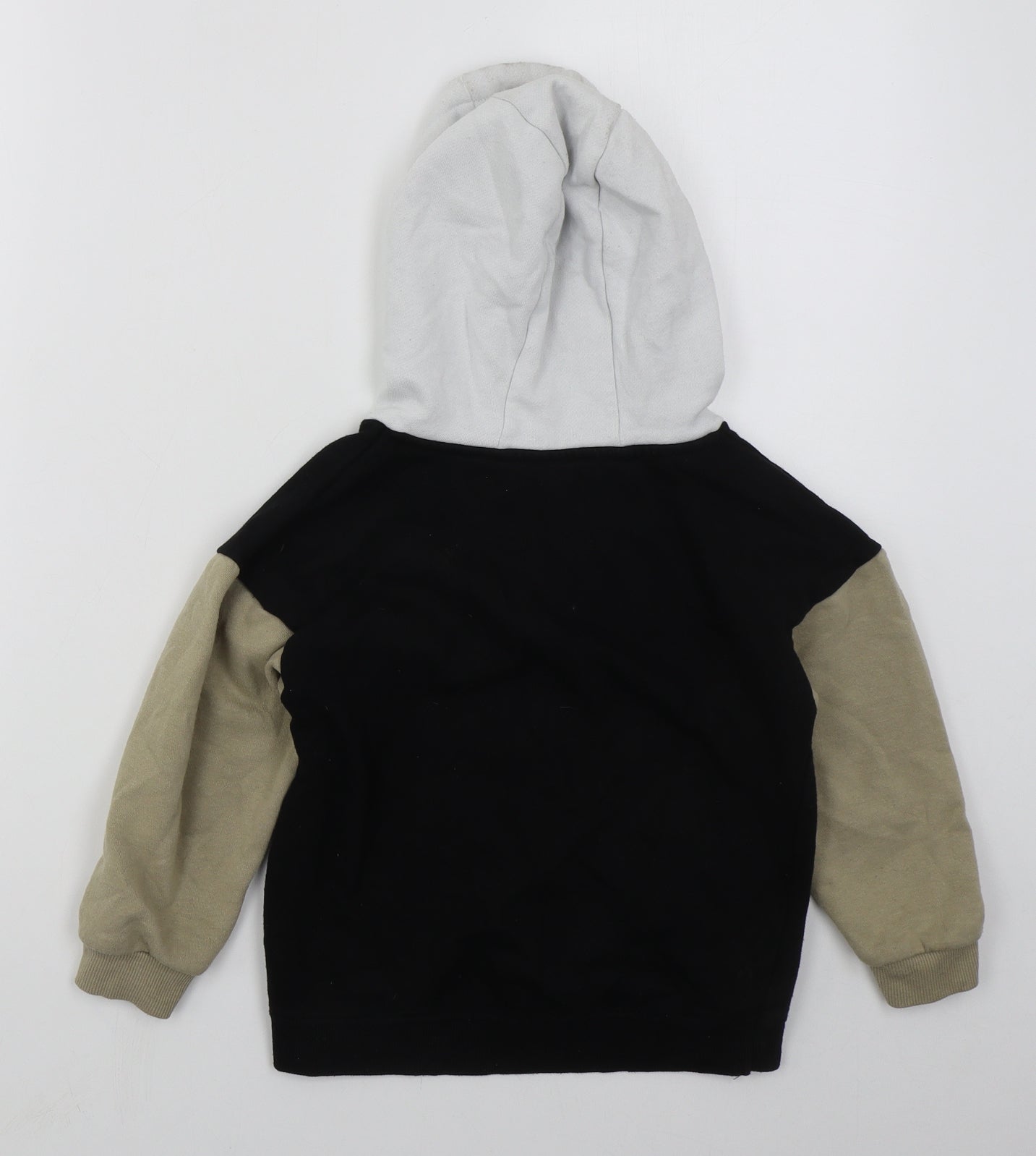Primark Boys Black Colourblock Cotton Pullover Hoodie Size 6-7 Years  Pullover - Dude
