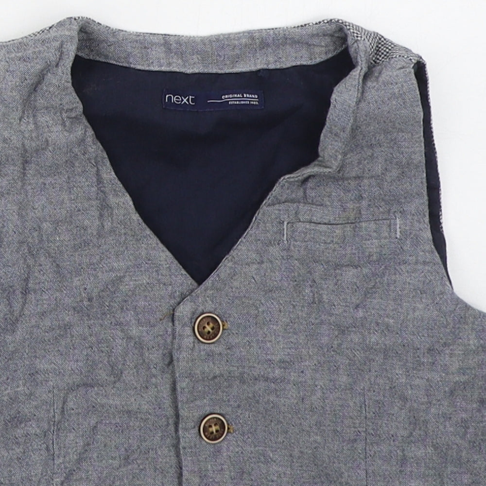 NEXT Boys Blue   Jacket Waistcoat Size 4-5 Years  Button