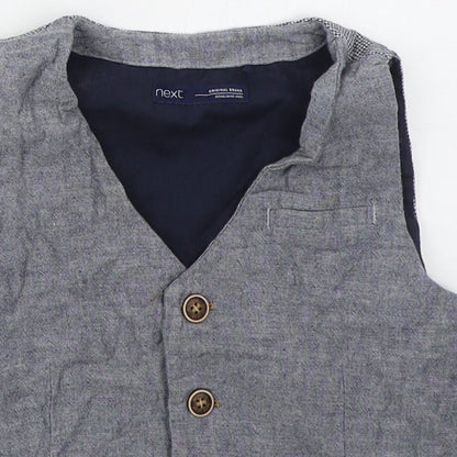 NEXT Boys Blue   Jacket Waistcoat Size 4-5 Years  Button
