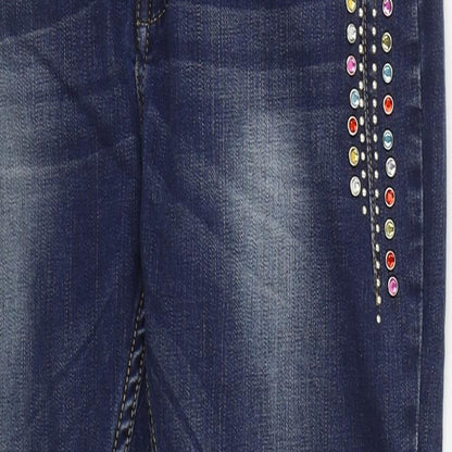 R Display Womens Blue  Cotton Skinny Jeans Size 29 in L26 in Regular Buckle