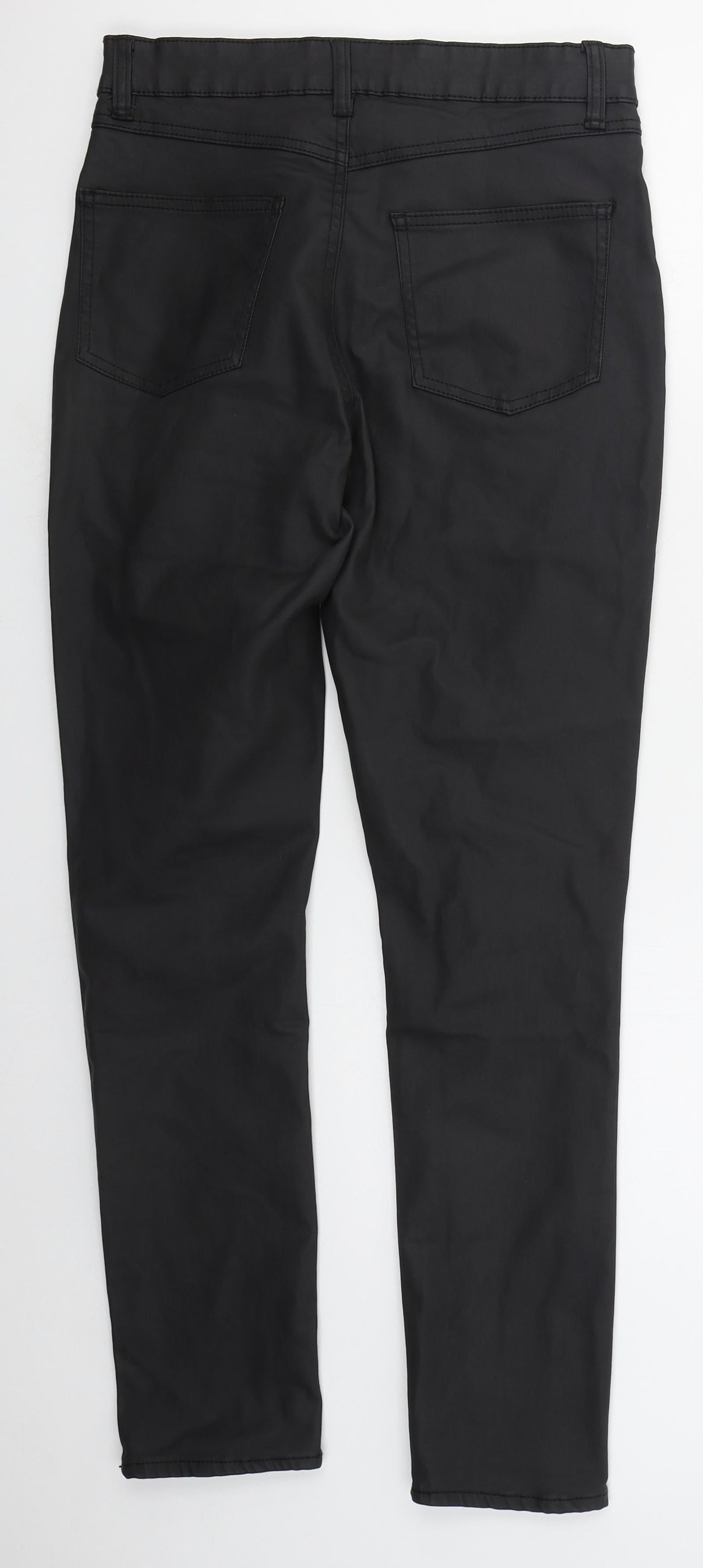 Denim Co Womens Black  Cotton Trousers  Size 8 L28 in Regular Button