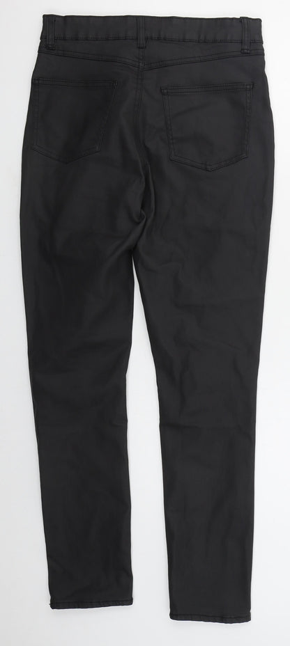 Denim Co Womens Black  Cotton Trousers  Size 8 L28 in Regular Button