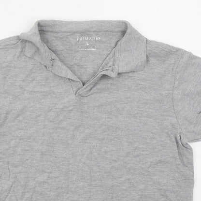 Primark Mens Grey  Cotton  Polo Size L Collared Pullover