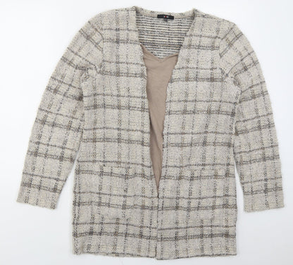 Womens UK Size 14 Yest Beige Cardigan Jumper